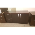 Mahogany Wood 2 Door Storage Cabinet w/ Box Box Drawers